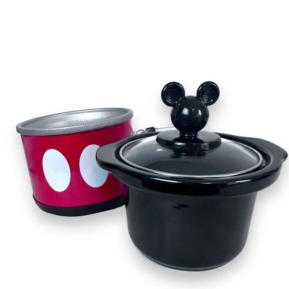 Mickey Mini Mouse Crockpot Dipper Mini Size 20 Oz. Stoneware Icon Ears Disney - Picture 2 of 10